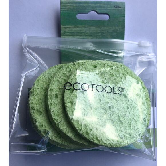 EcoTools Sponge Facial Mask Remover Sponges Green Natural Cellulose Vegan 3 Pack - Picture 6 of 12